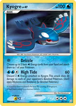 Kyogre Pokemon card from Legends Awakened