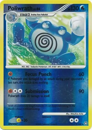 Poliwrath Reverse Holo Pokemon card from Legends Awakened
