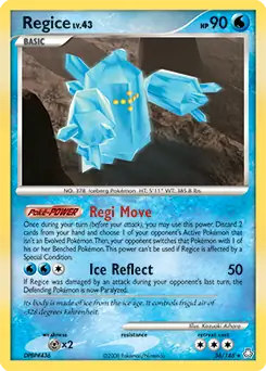 Regice Pokemon card from Legends Awakened