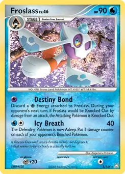 Froslass Holo Pokemon card from Legends Awakened