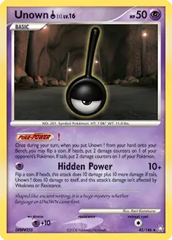 Unown (!) Pokemon card from Legends Awakened