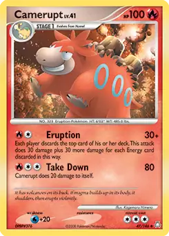 Camerupt Pokemon card from Legends Awakened