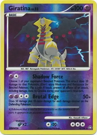 Giratina Reverse Holo Pokemon card from Legends Awakened