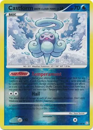 Castform Snow-Cloud Form Reverse Holo Pokemon card from Legends Awakened