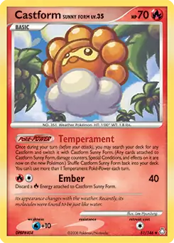 Castform Sunny Form Pokemon card from Legends Awakened