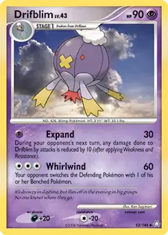 Drifblim Pokemon card from Legends Awakened