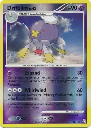 Drifblim Reverse Holo Pokemon card from Legends Awakened