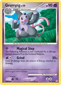 Grumpig Pokemon card from Legends Awakened