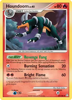 Houndoom Pokemon card from Legends Awakened
