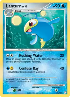Lanturn Pokemon card from Legends Awakened