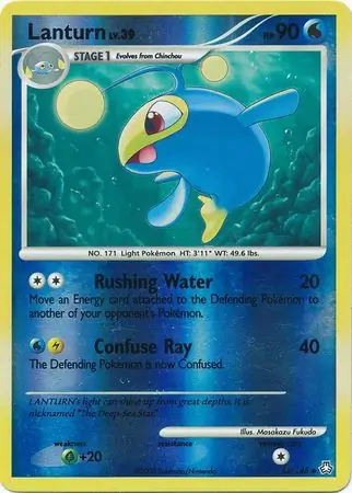 Lanturn Reverse Holo Pokemon card from Legends Awakened