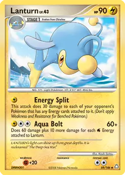 Lanturn Pokemon card from Legends Awakened