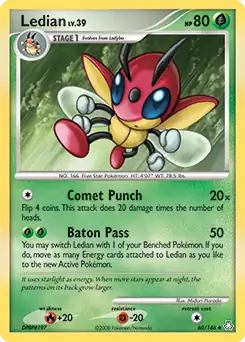 Ledian Pokemon card from Legends Awakened