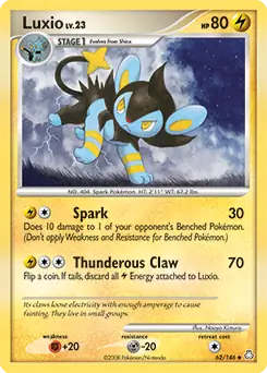 Luxio Pokemon card from Legends Awakened