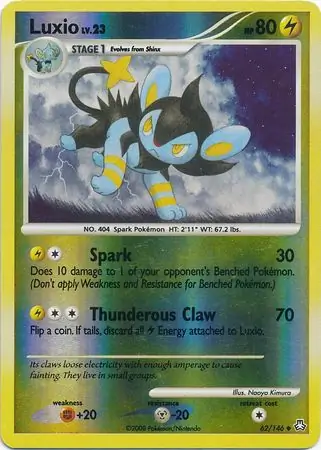 Luxio Reverse Holo Pokemon card from Legends Awakened