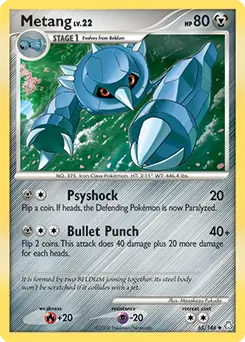 Metang Pokemon card from Legends Awakened