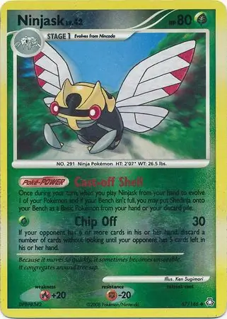 Ninjask Reverse Holo Pokemon card from Legends Awakened