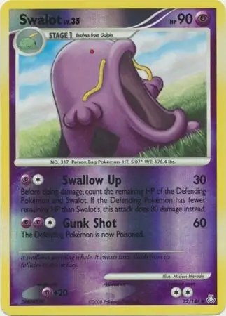 Swalot Reverse Holo Pokemon card from Legends Awakened