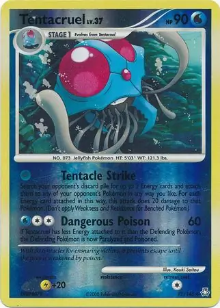 Tentacruel Reverse Holo Pokemon card from Legends Awakened