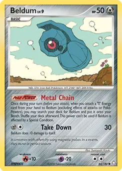 Beldum Pokemon card from Legends Awakened