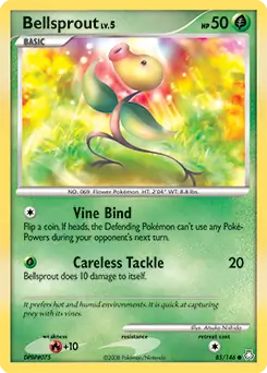Bellsprout Pokemon card from Legends Awakened