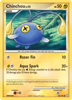 Chinchou Pokemon card from Legends Awakened