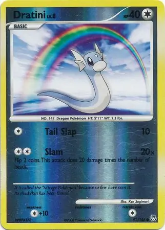 Dratini Reverse Holo Pokemon card from Legends Awakened