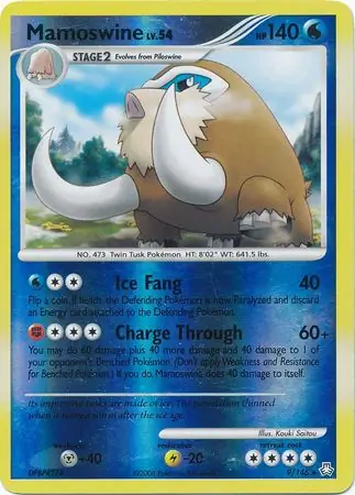 Mamoswine Reverse Holo Pokemon card from Legends Awakened