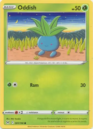 Oddish Pokemon card from Lost Origin