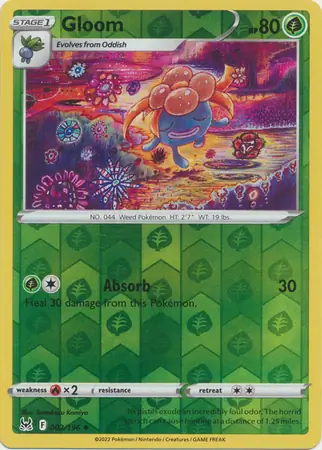 Gloom Reverse Holo Pokemon card from Lost Origin