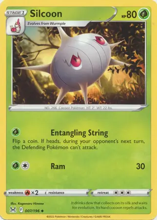 Silcoon Pokemon card from Lost Origin