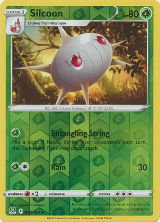 Silcoon Reverse Holo Pokemon card from Lost Origin