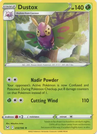 Dustox Pokemon card from Lost Origin