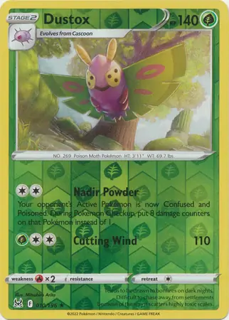 Dustox Reverse Holo Pokemon card from Lost Origin