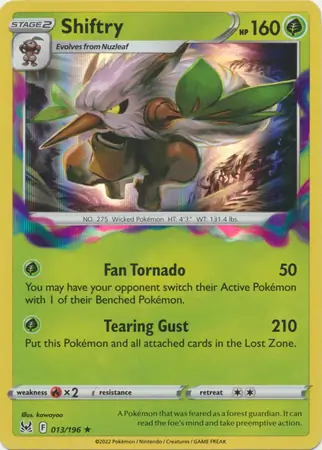 Shiftry Pokemon card from Lost Origin