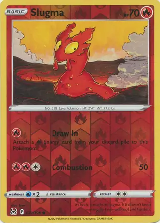 Slugma Reverse Holo Pokemon card from Lost Origin