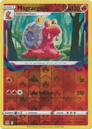 Magcargo Reverse Holo Pokemon card from Lost Origin