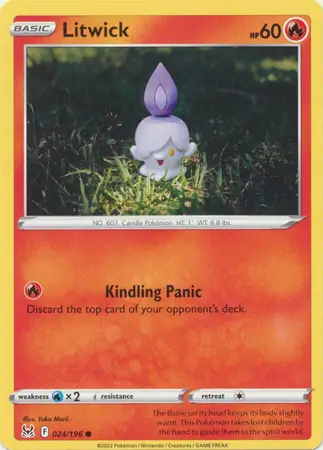 Litwick Pokemon card from Lost Origin