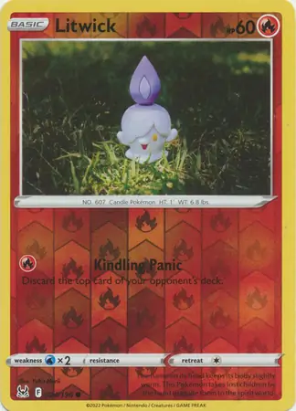 Litwick Reverse Holo Pokemon card from Lost Origin