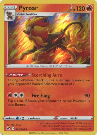 Pyroar Pokemon card from Lost Origin