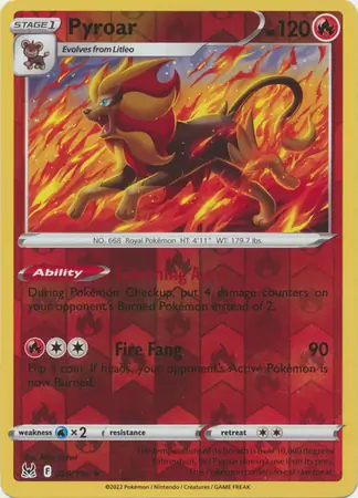 Pyroar Reverse Holo Pokemon card from Lost Origin