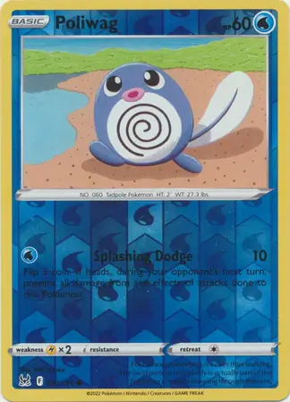 Poliwag Reverse Holo Pokemon card from Lost Origin
