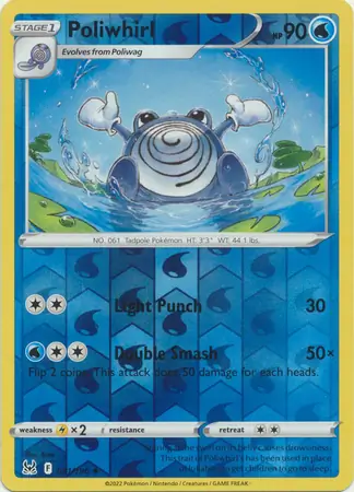 Poliwhirl Reverse Holo Pokemon card from Lost Origin