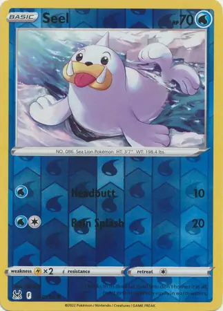 Seel Reverse Holo Pokemon card from Lost Origin
