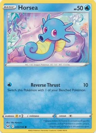 Horsea Pokemon card from Lost Origin