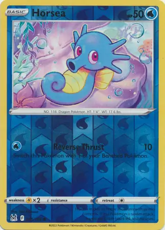 Horsea Reverse Holo Pokemon card from Lost Origin