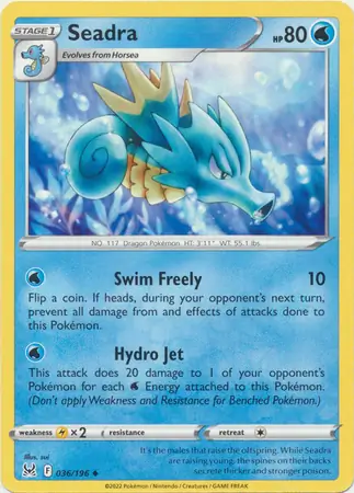 Seadra Pokemon card from Lost Origin
