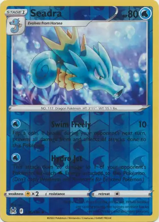 Seadra Reverse Holo Pokemon card from Lost Origin