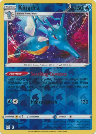 Kingdra Reverse Holo Pokemon card from Lost Origin