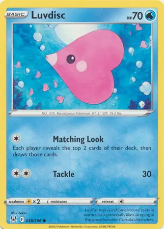 Luvdisc Pokemon card from Lost Origin